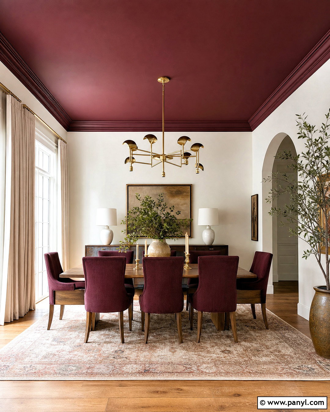 Burgundy Ceiling With Neutral Walls - 20 burgundy interior design ideas