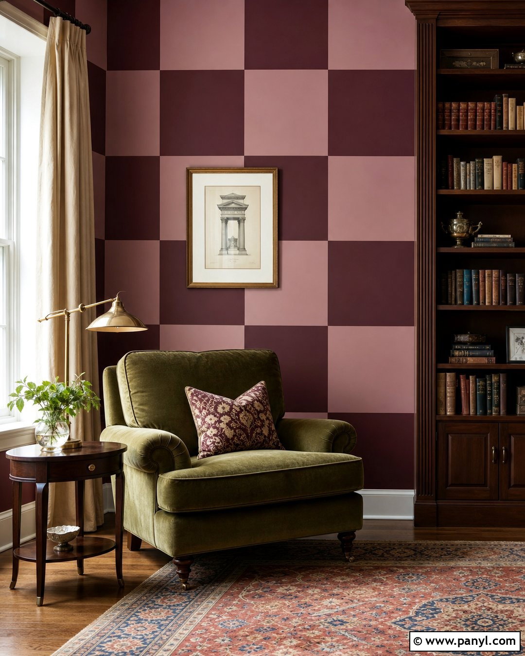 Burgundy Checkered Wall Paint - 30 checkered wall paint ideas