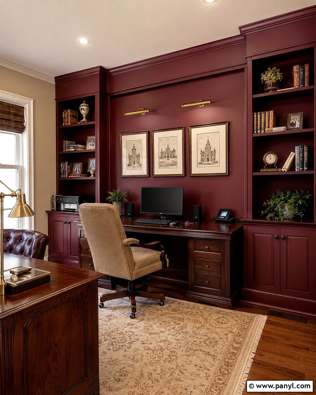 Burgundy Computer Room - 20 Computer Room Wall Color Ideas