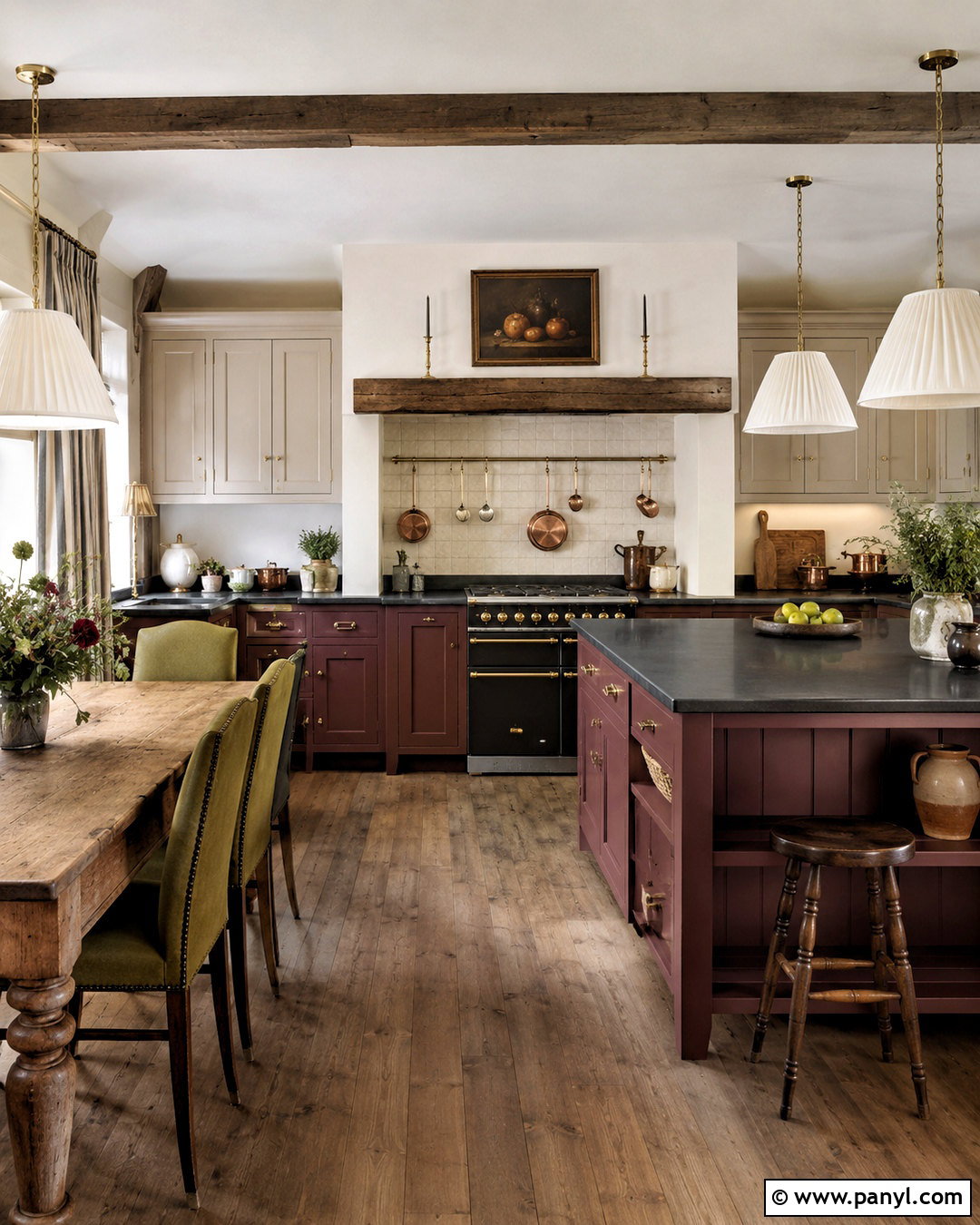 Burgundy Country Kitchen - 20 country kitchen colors