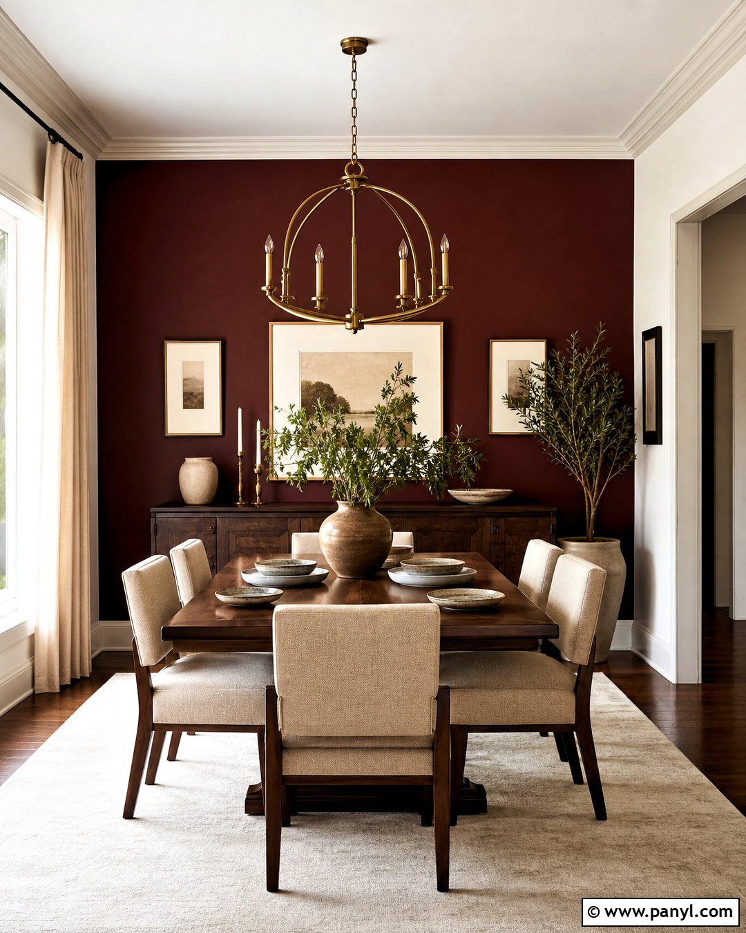 Burgundy Dining Room Accent Wall - 20 accent wall paint ideas