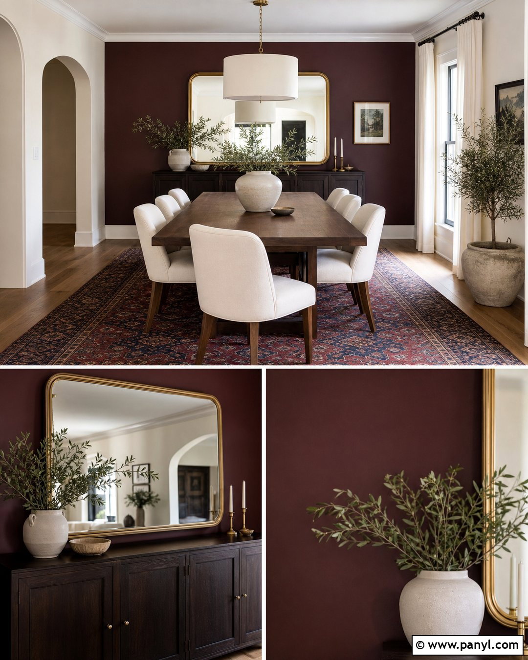 Burgundy Dining Room Accent Wall - 30 dark accent walls