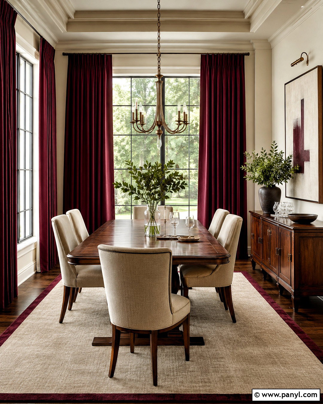 Burgundy Dining Room Curtains - 20 burgundy dining room ideas