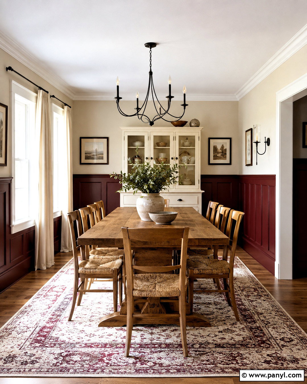 Burgundy Dining Room Wainscoting - 20 burgundy dining room ideas