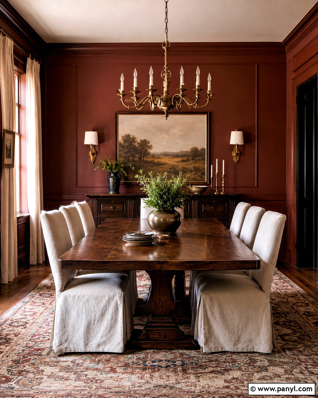 Burgundy Dining Room Wall Color - 40 Room Wall Color Ideas