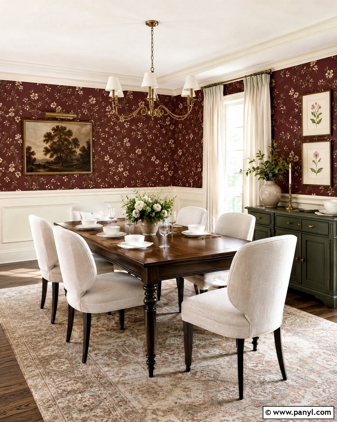 Burgundy Dining Room Wallpaper - 20 burgundy dining room ideas