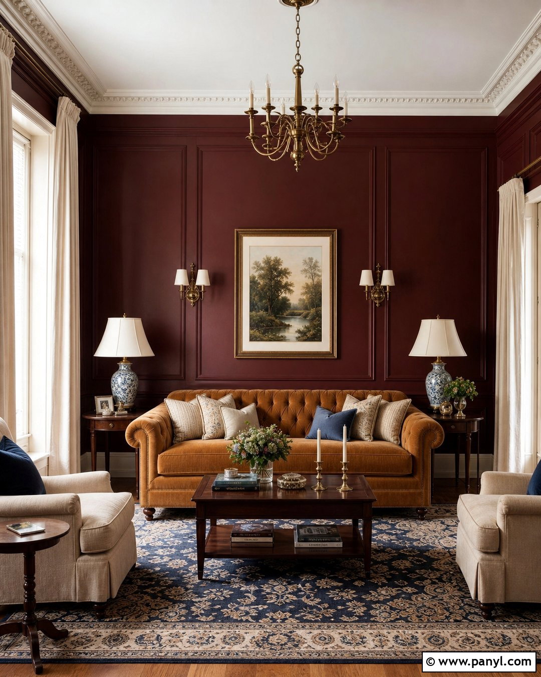 Burgundy Drawing Room Wall Colour - 30 drawing room wall colour ideas