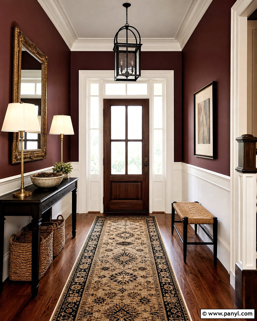 Burgundy Entryway Walls - 20 entryway wall color ideas