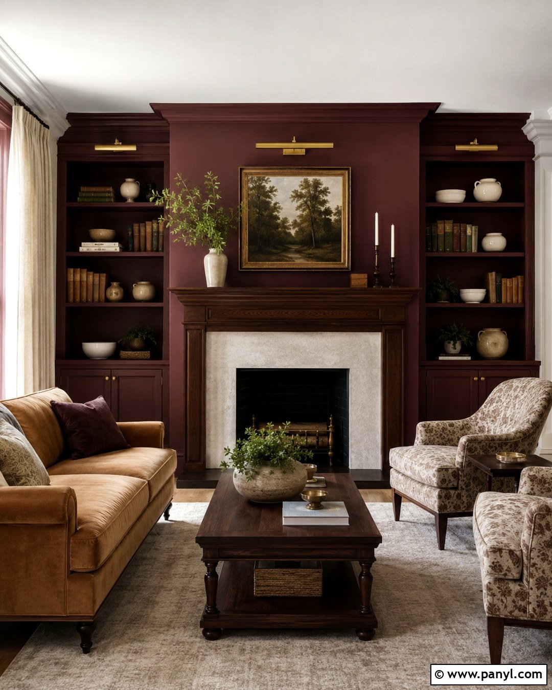 Burgundy Fireplace Wall - 20 Accent Color On Fireplace Wall Ideas
