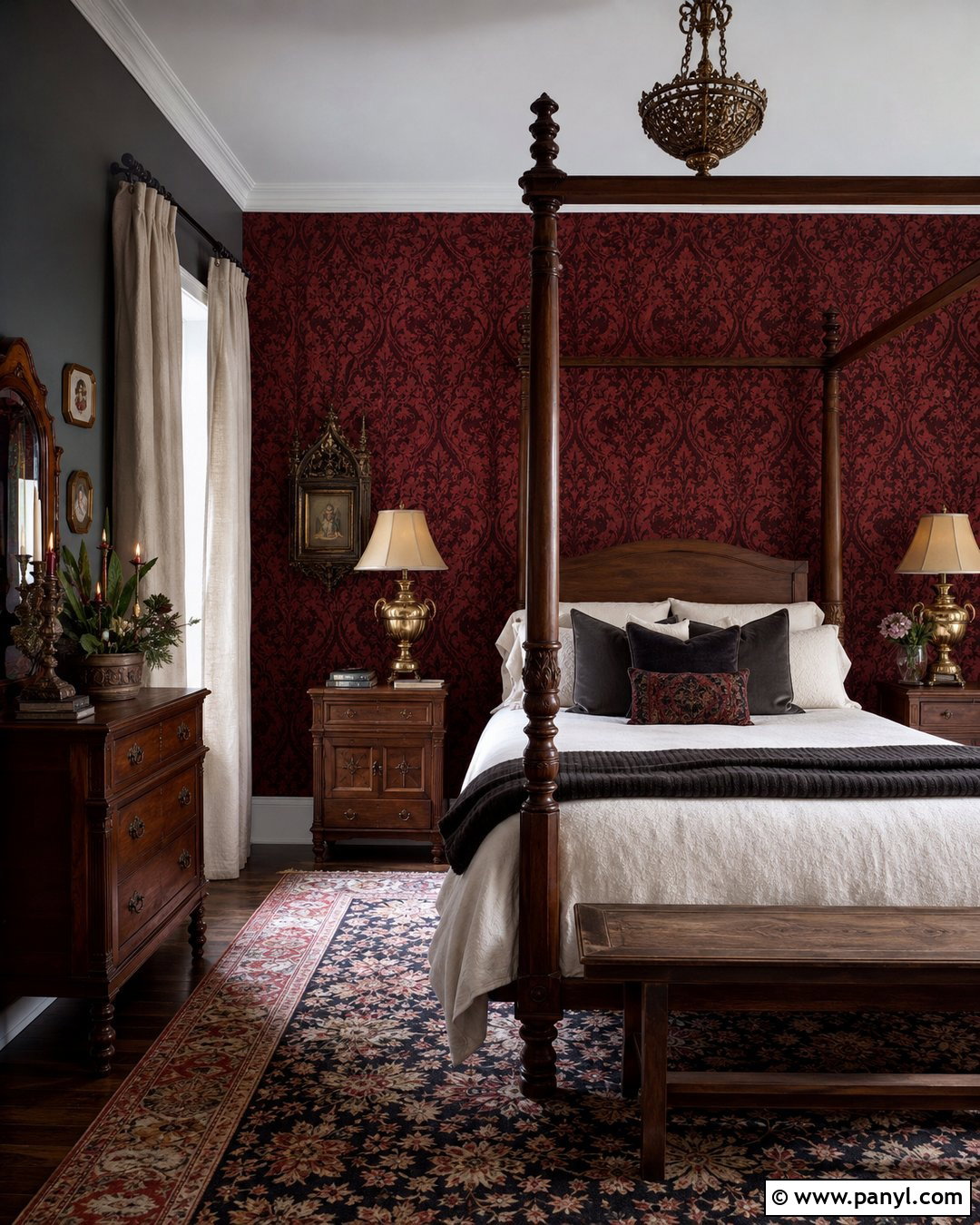 Burgundy Gothic Wallpaper Wall - 30 Gothic Walls