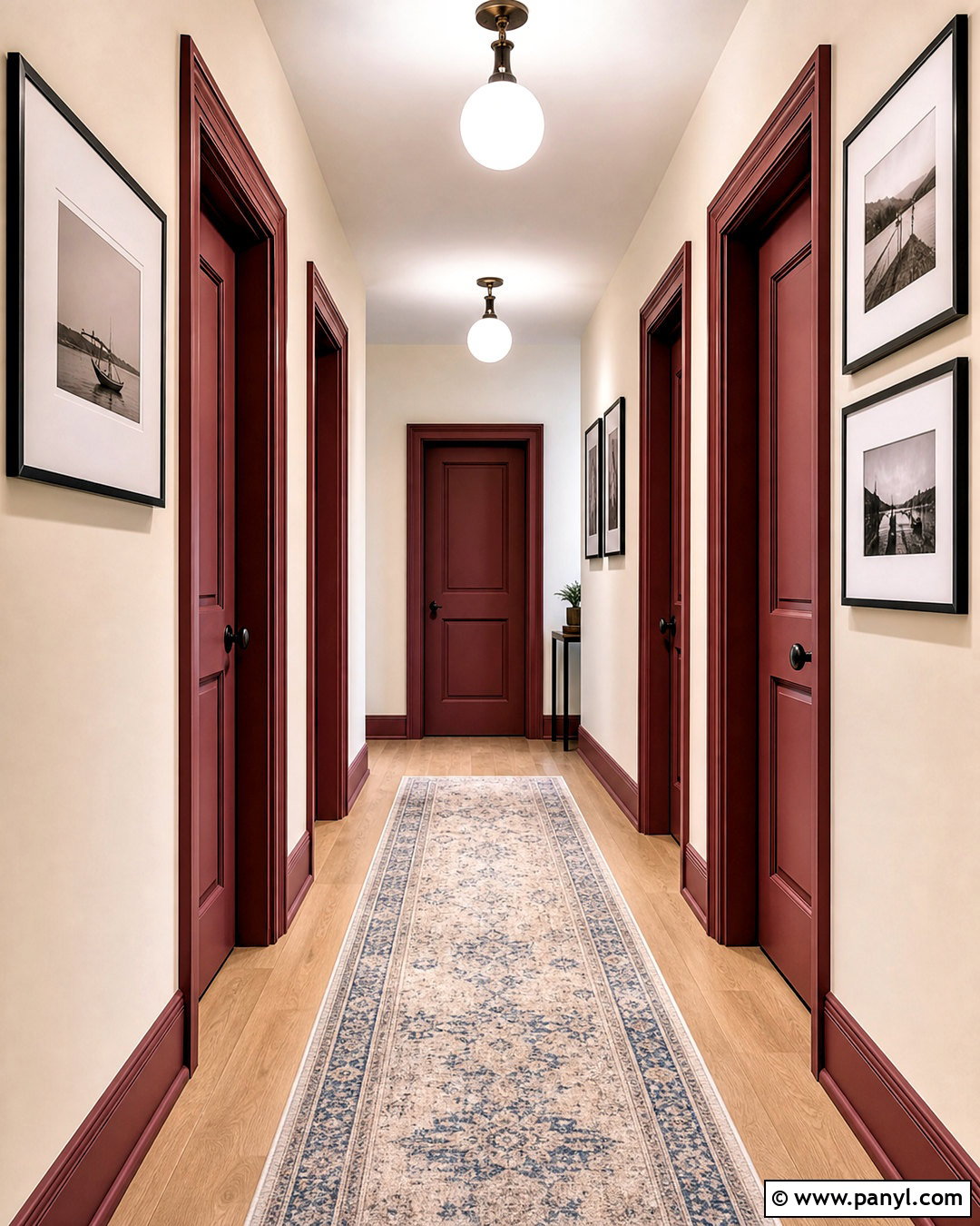 Burgundy Hallway Doors And Trim - 20 burgundy hallway ideas