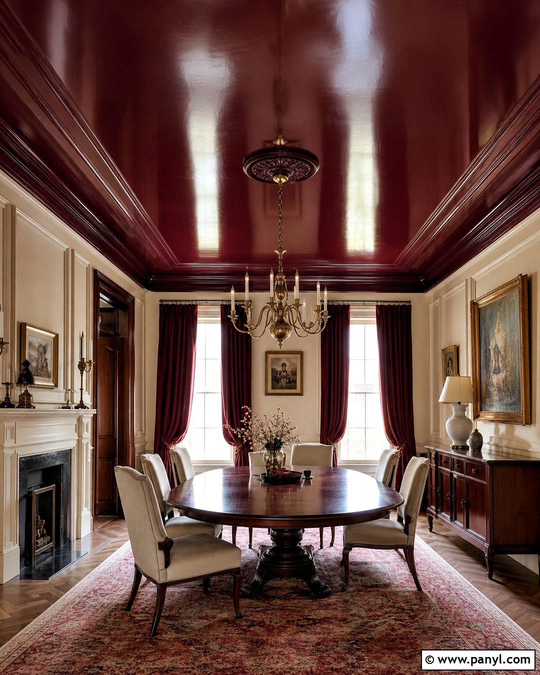 Burgundy High Gloss Dining Room Ceiling - 20 high gloss ceiling ideas