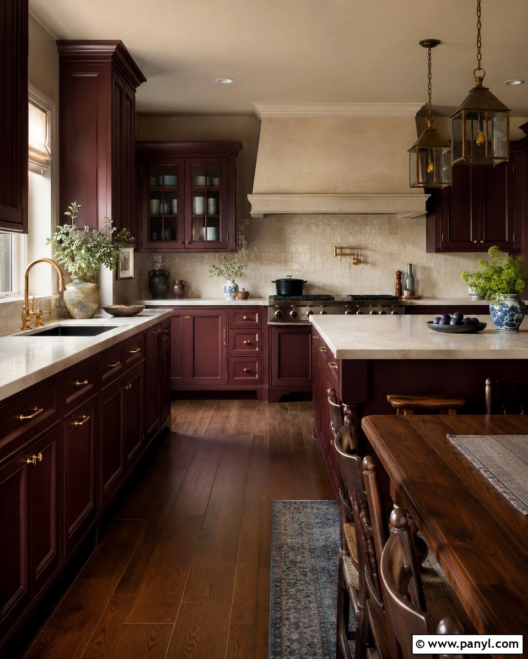 Burgundy Kitchen - 20 Rich Kitchen Colors