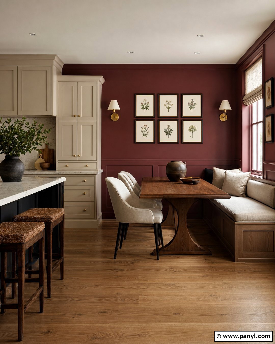Burgundy Kitchen Accent Wall - 30 kitchen accent wall color ideas