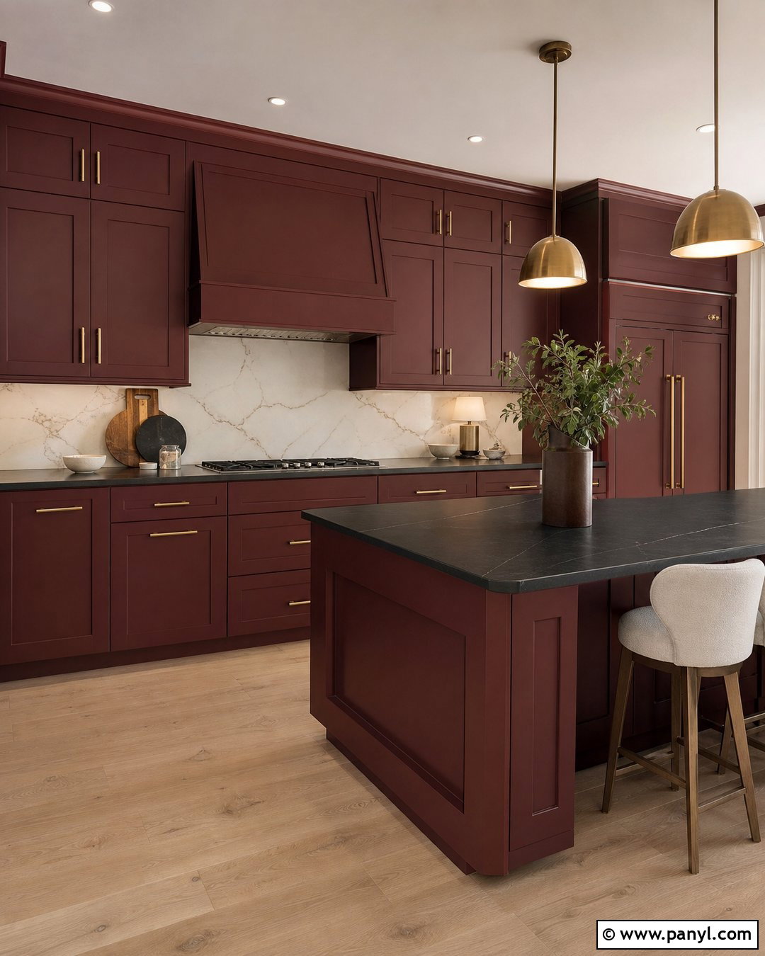 Burgundy Kitchen Cabinets With Dark Countertops - 20 Kitchen Cabinet Paint Colors With Dark Countertops