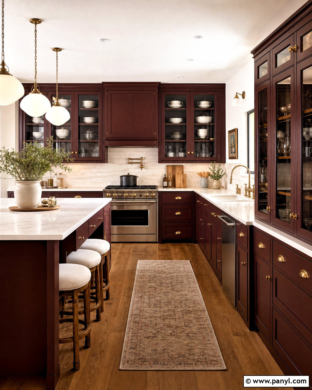 Burgundy Kitchen Cabinets - 20 kitchen cabinet color ideas