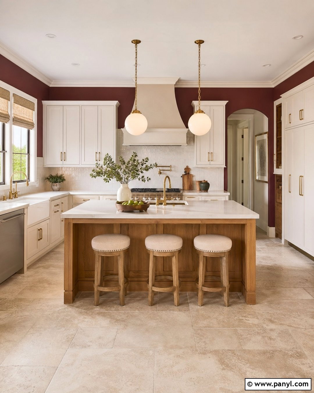 Burgundy Kitchen Wall Colour - 45 kitchen wall colour ideas