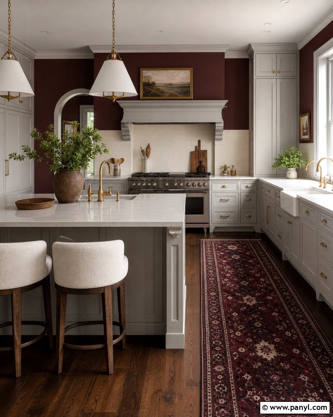 Burgundy Kitchen Walls - 35 Kitchen Wall Colors With Grey Cabinets