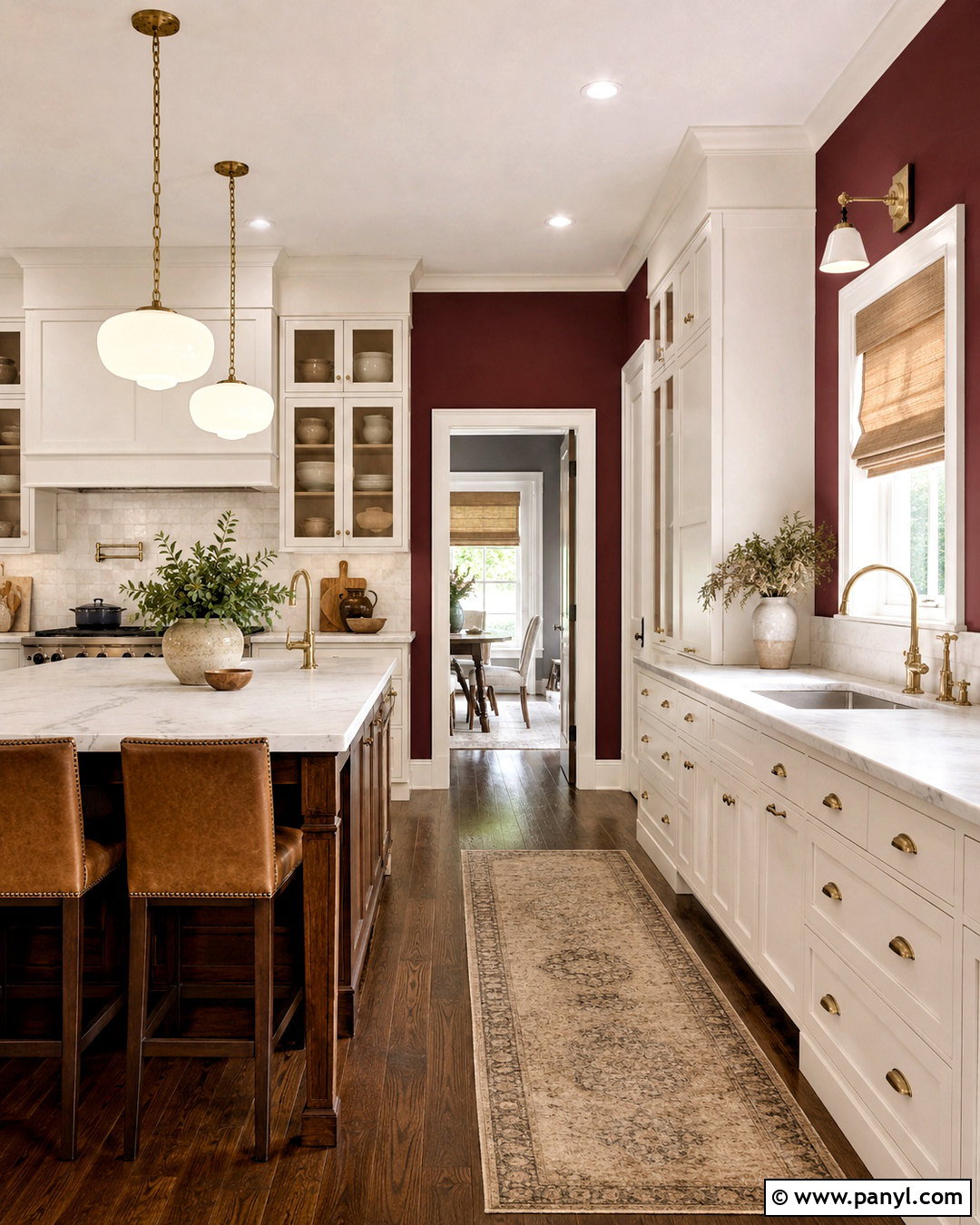 Burgundy Kitchen Walls - 40 Kitchen Wall Colors With White Cabinets