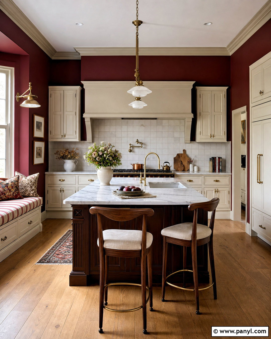 Burgundy Kitchen Walls - 20 dark kitchen walls