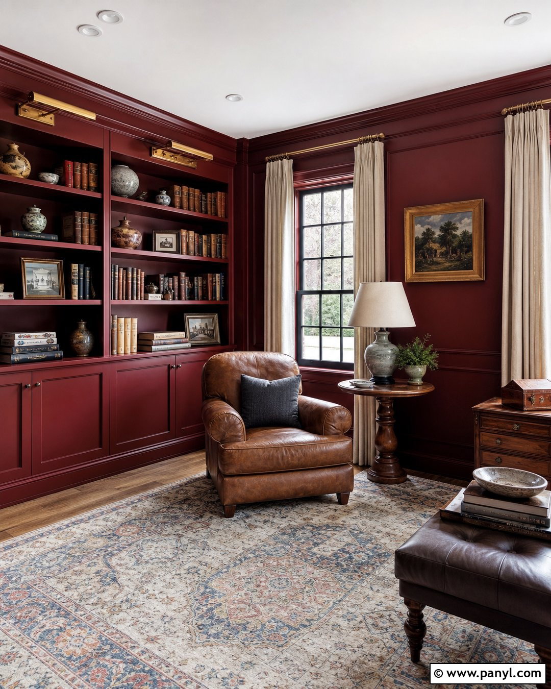 Burgundy Library Wall Color - 50 wall colour ideas