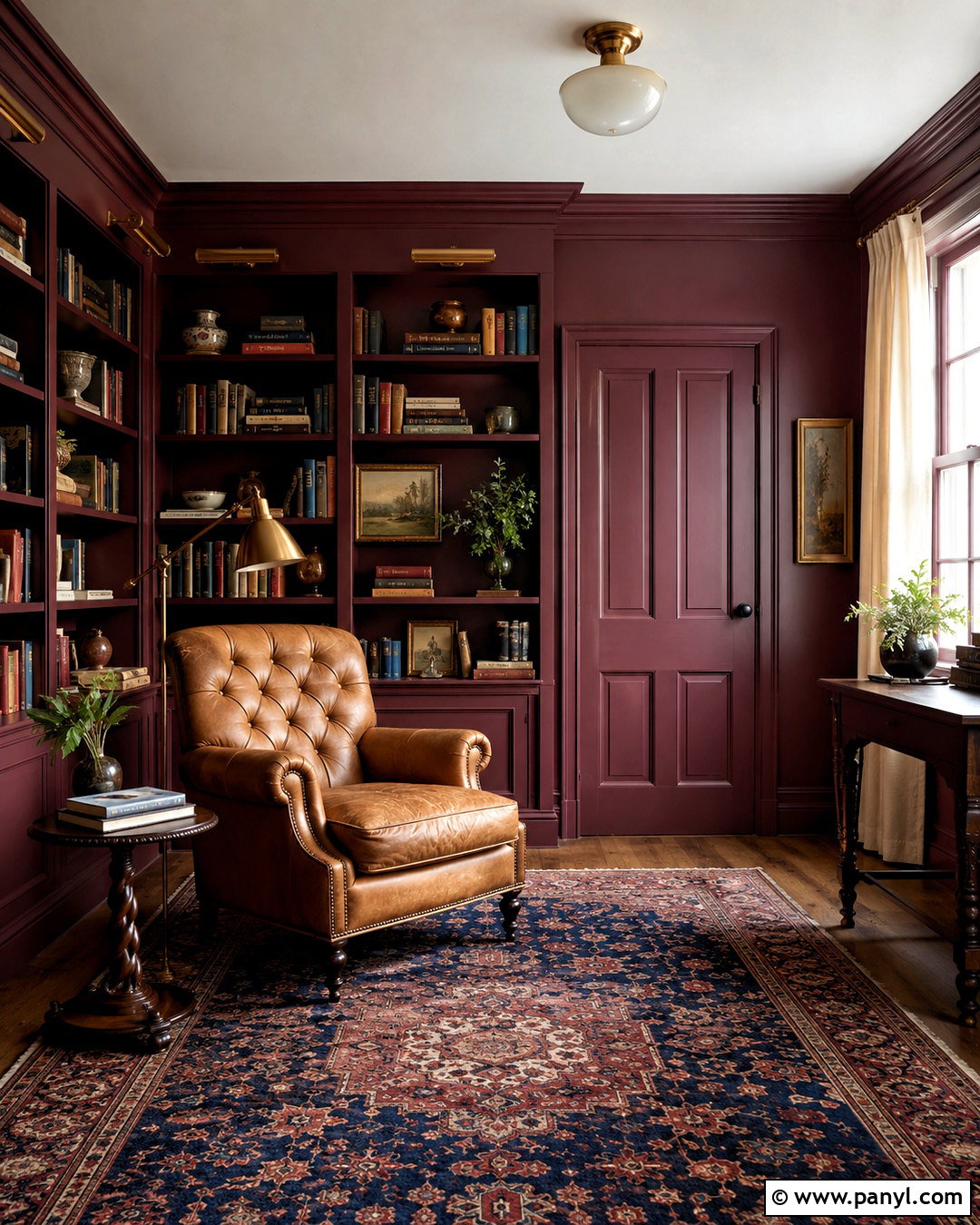 Burgundy Library Walls And Trim - 35 trim and walls same color ideas