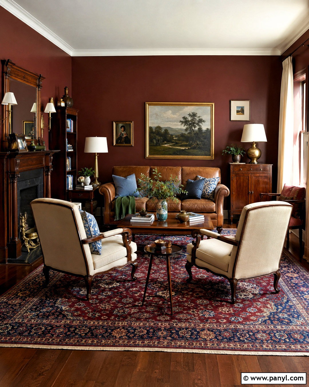 Burgundy Living Room - 20 interior design living room colors