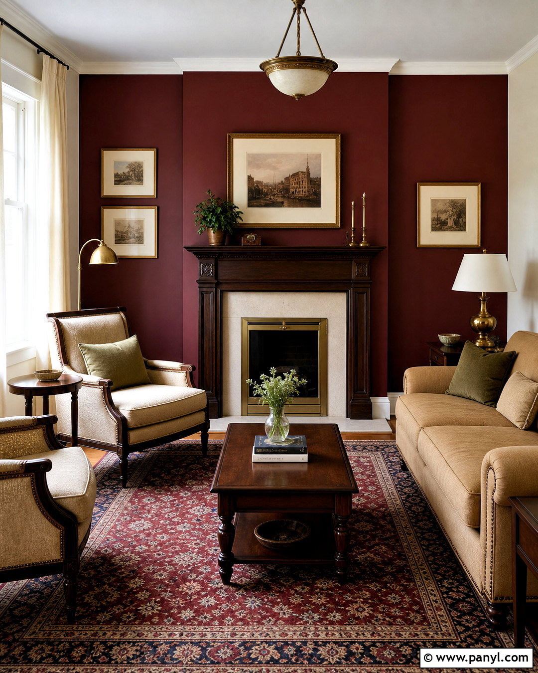 Burgundy Living Room Accent Wall - 20 accent wall colors living room ideas