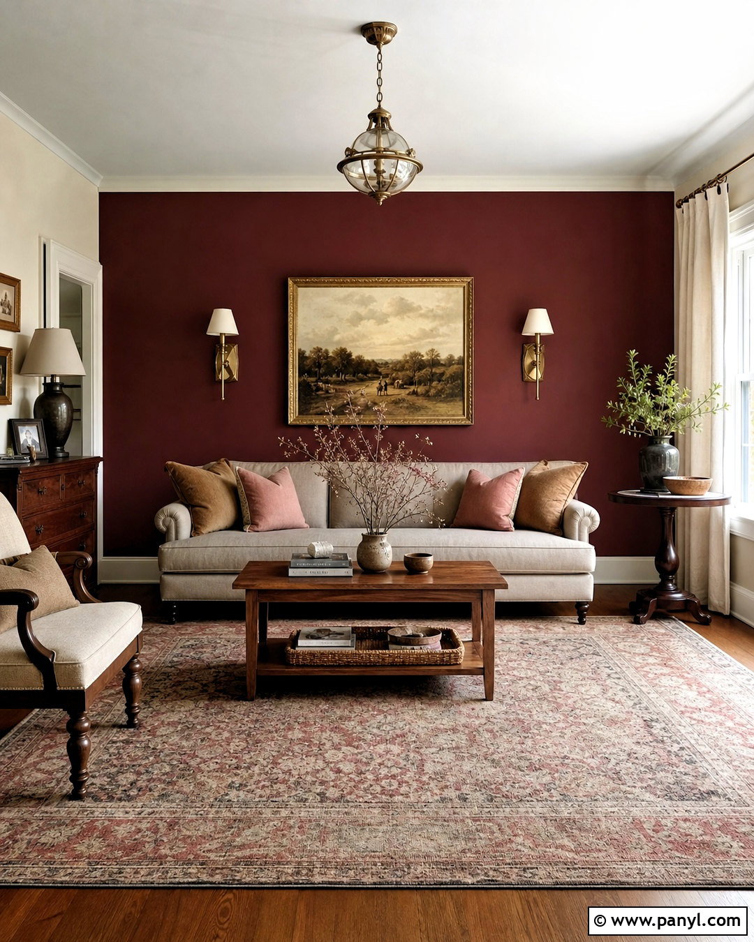 Burgundy Living Room Accent Wall - 20 living room accent wall color ideas