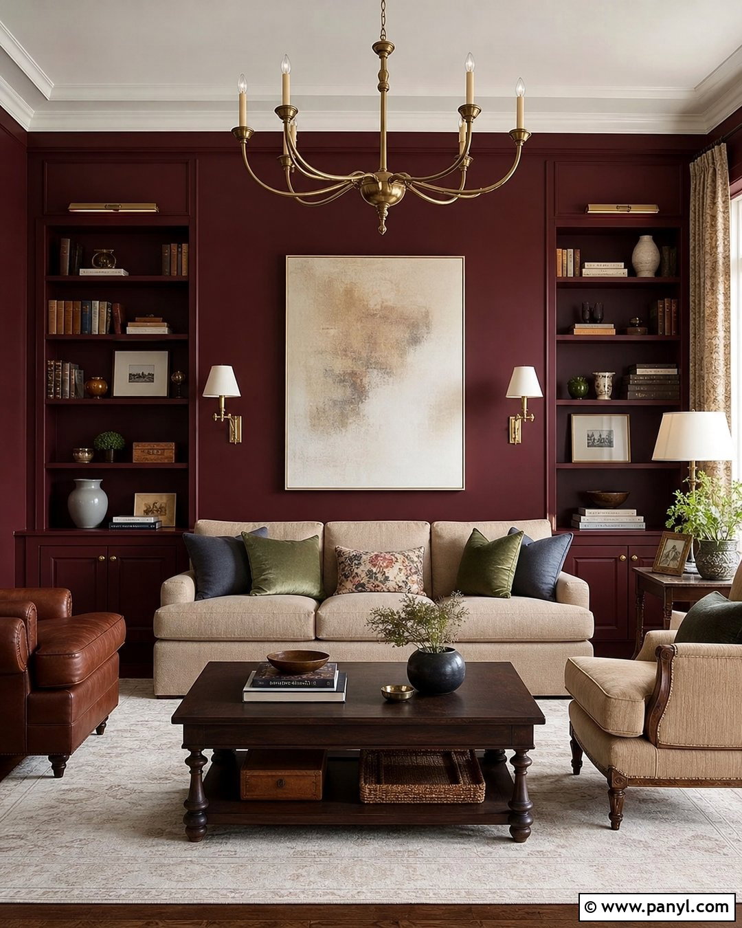 Burgundy Living Room Wall Paint - 20 Best Wall Paint Colors For Living Room Ideas