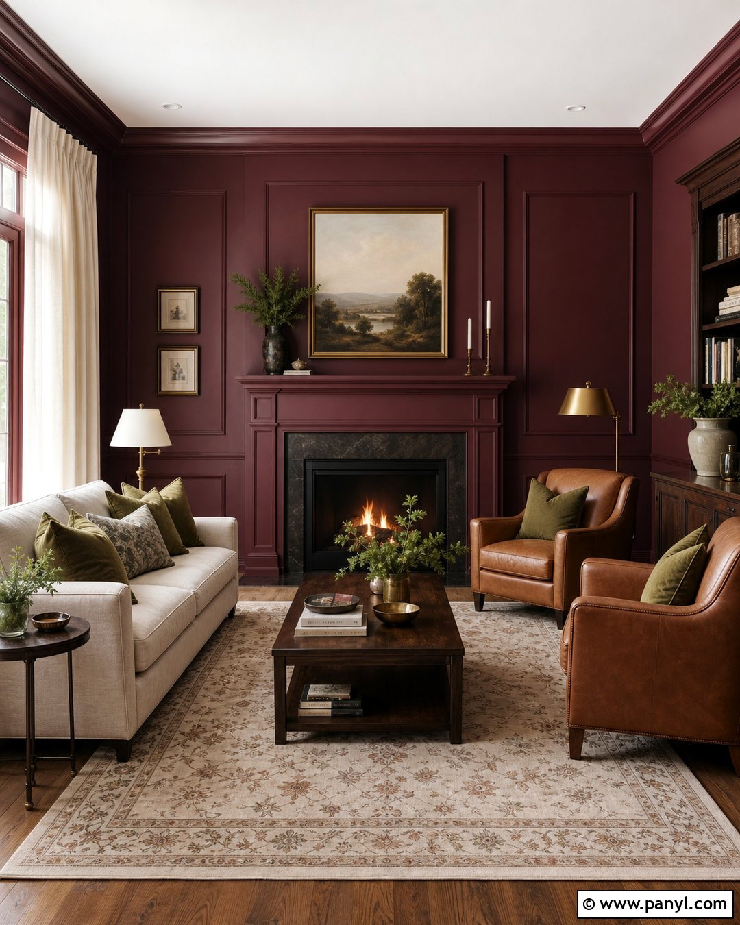 Burgundy Living Room Walls - 45 wall colors for living room ideas