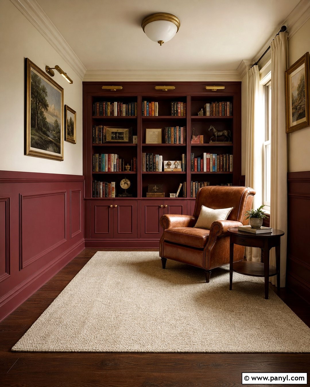 Burgundy Lower Half Wall - 20 Lower Half Wall Painted Ideas