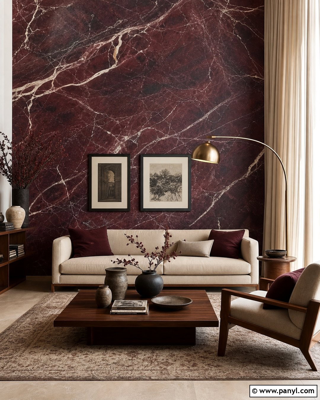 Burgundy Marble Wallpaper Living Room - 30 Marble Wallpaper Living Room Ideas