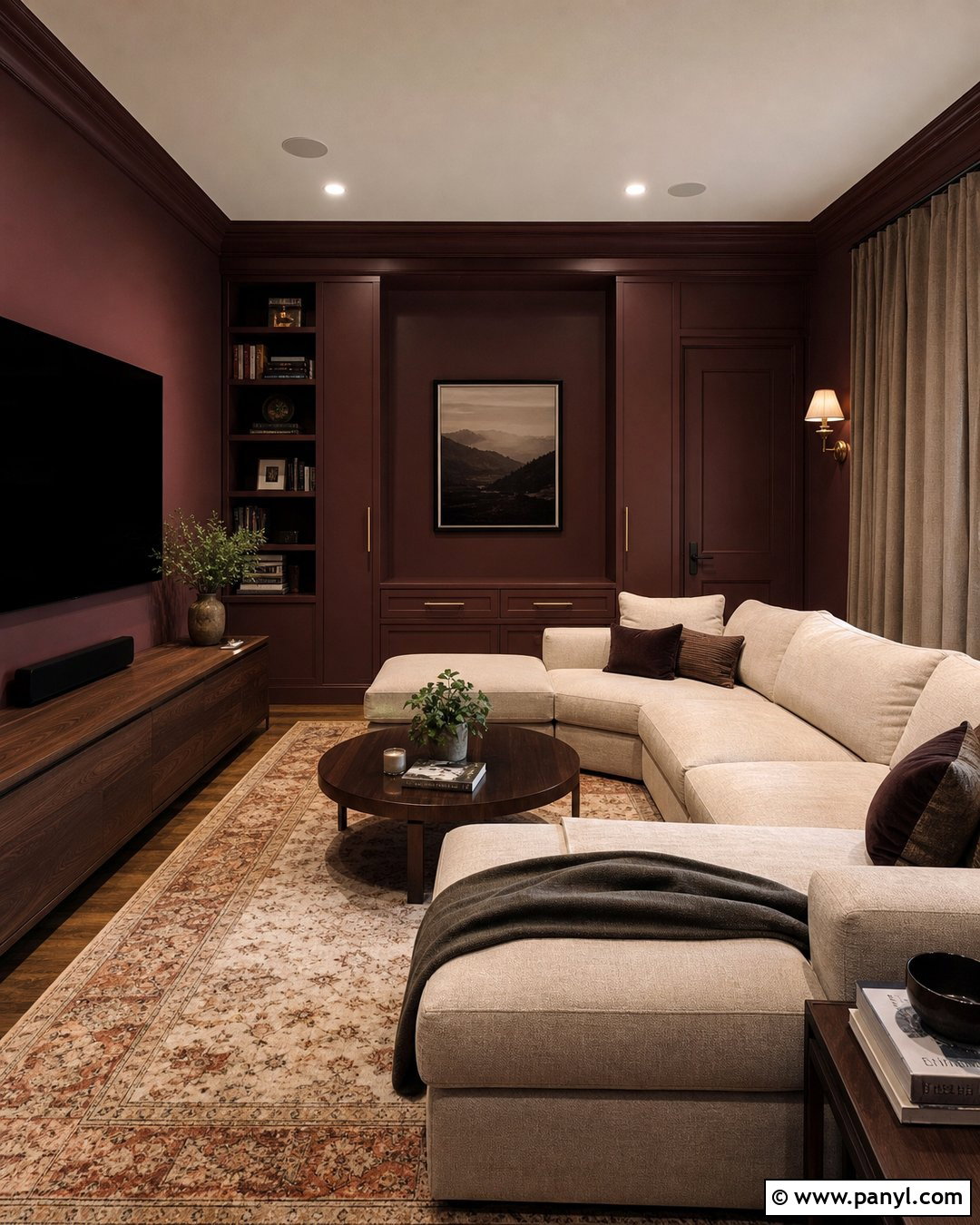 Burgundy Media Room Walls - 25 Room Wall Paint Colors