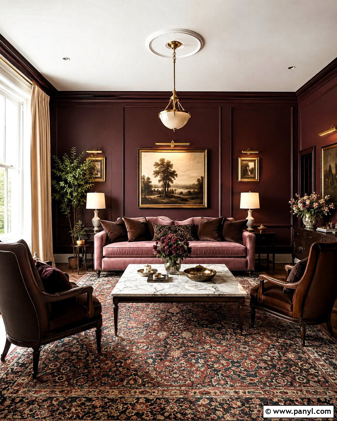 Burgundy Moody Living Room - 20 moody living room ideas