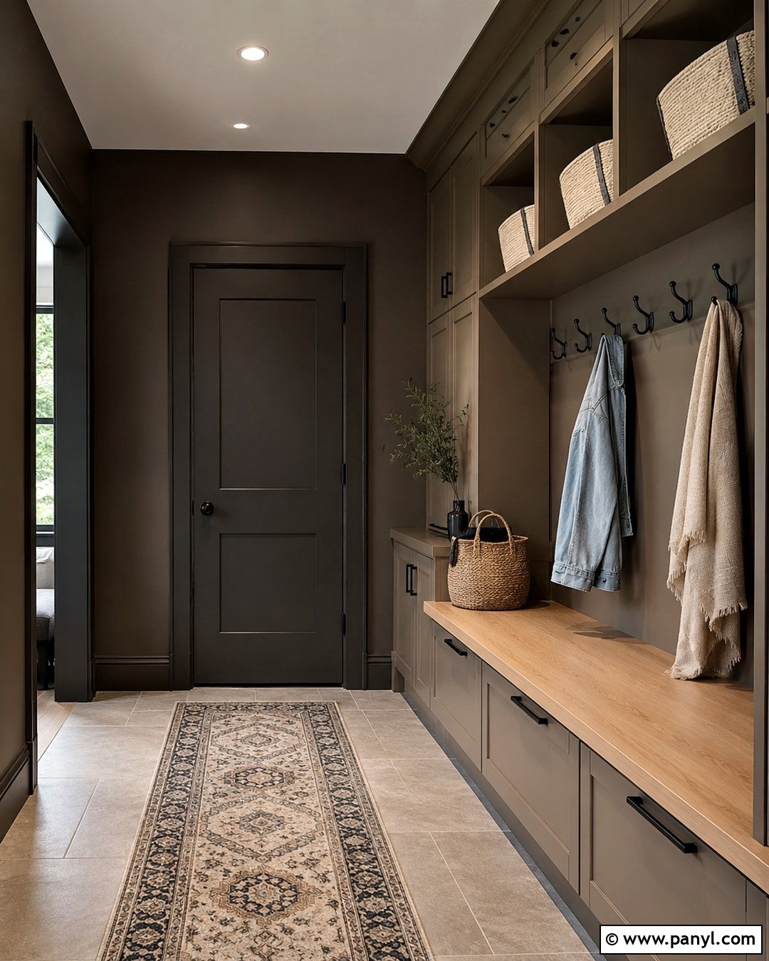 Burgundy Mudroom Walls - 20 Dark Mudroom Wall Colors