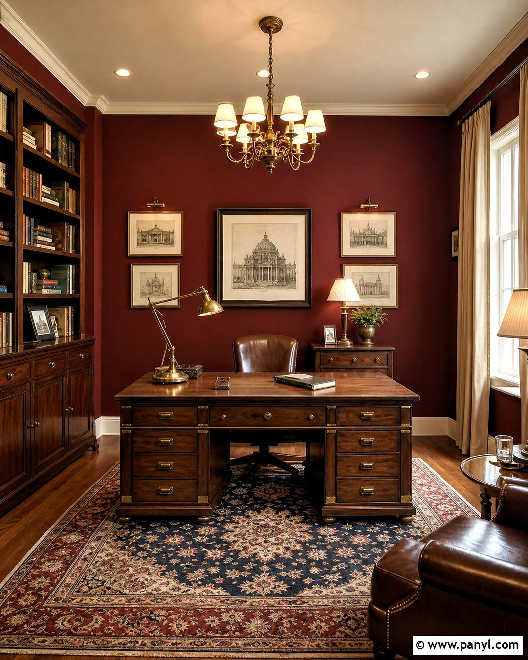 Burgundy Office Paint - 20 moody office paint colors
