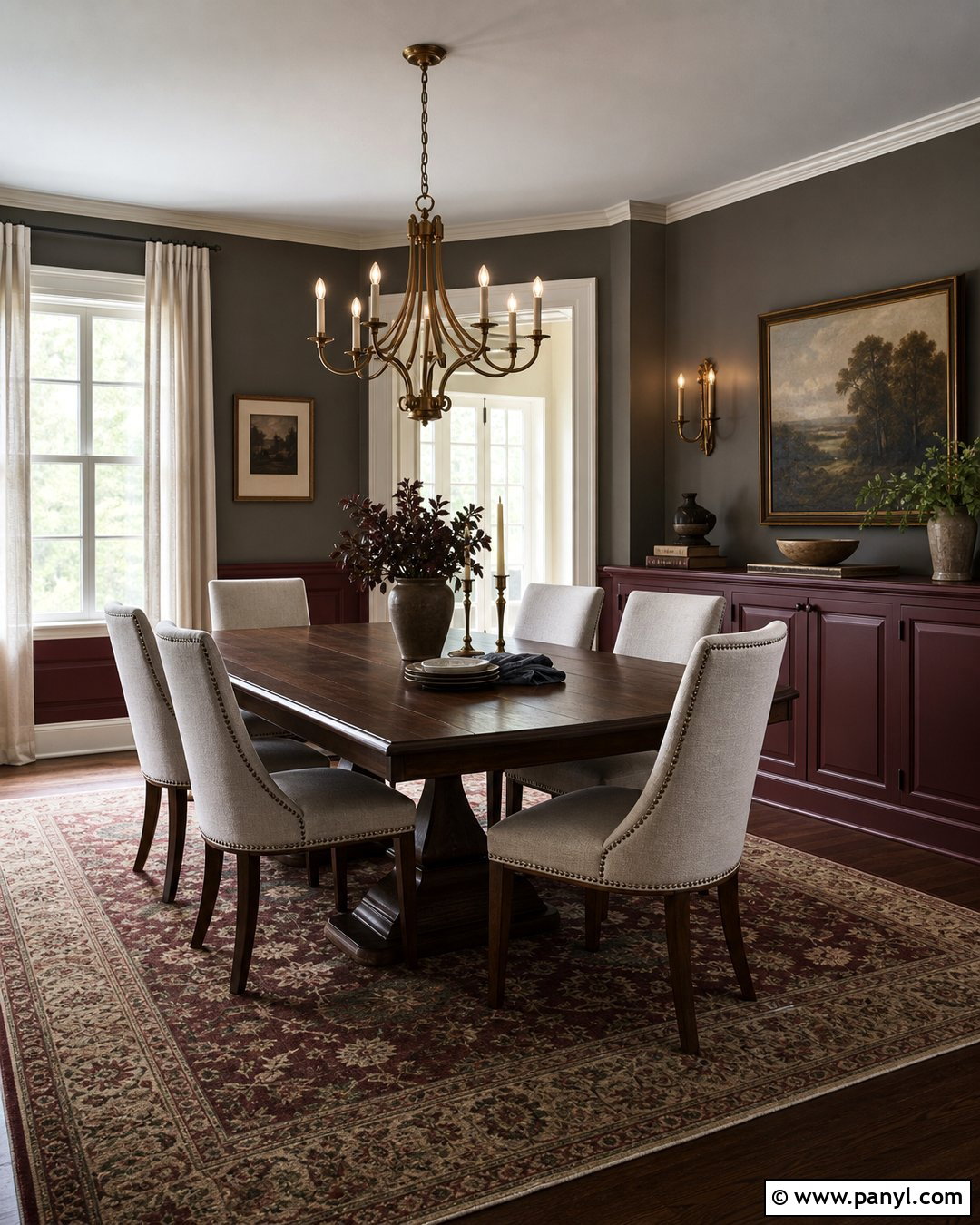 Burgundy Paint With Gray Walls - 20 Paint Colors That Go With Gray Walls