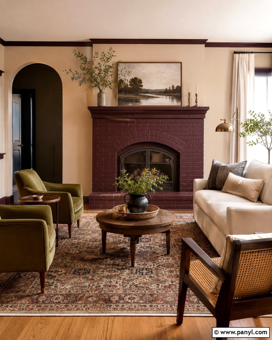 Burgundy Painted Brick Fireplace - 20 Fireplace Colors Painted Brick Ideas