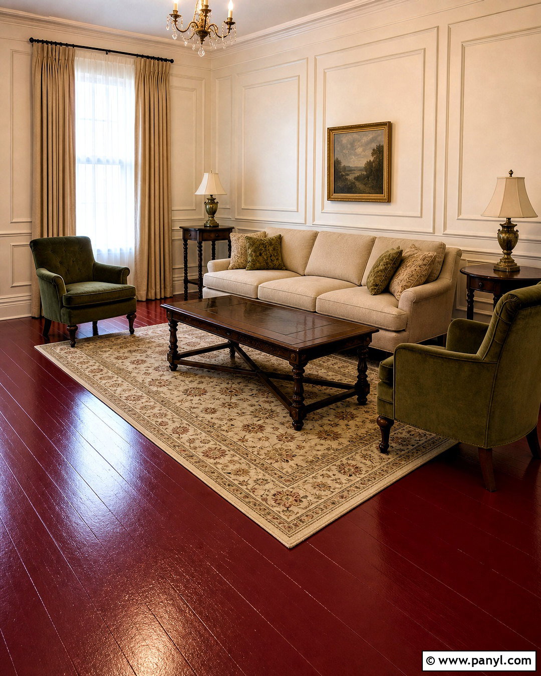 Burgundy Painted Floor Living Room - 20 red floor living room ideas