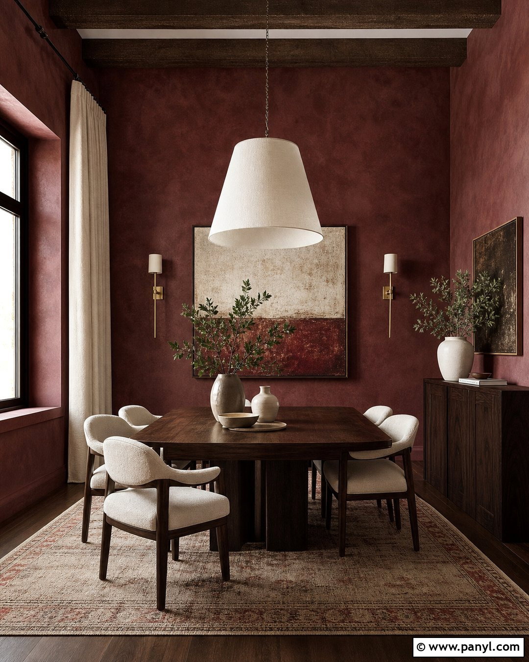 Burgundy Plaster Wall - 20 Plaster Wall Color Ideas