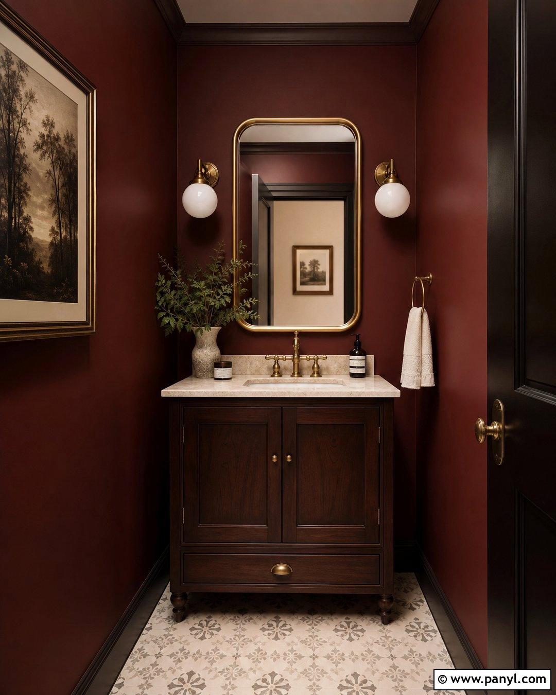 Burgundy Powder Room Walls - 50 home wall colour ideas