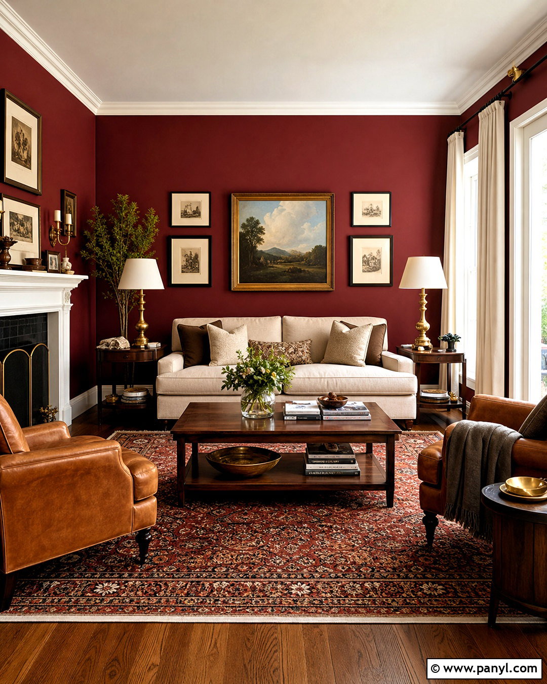 Burgundy Red Living Room Walls - 20 red wall painting ideas