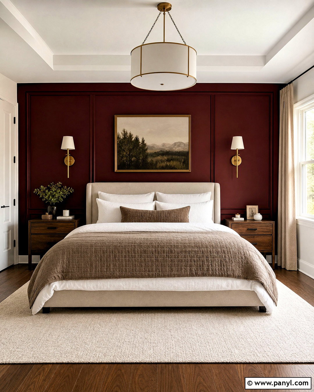 Burgundy Red Wall Bedroom - 20 red wall decor ideas