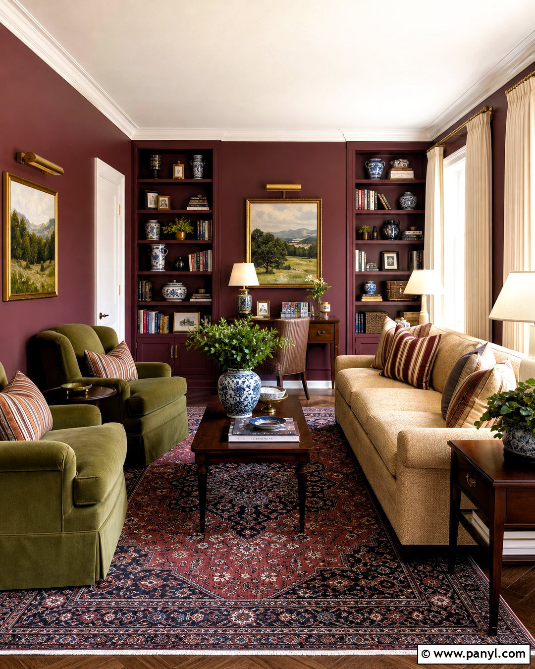 Burgundy Sitting Room - 20 sitting room colour ideas