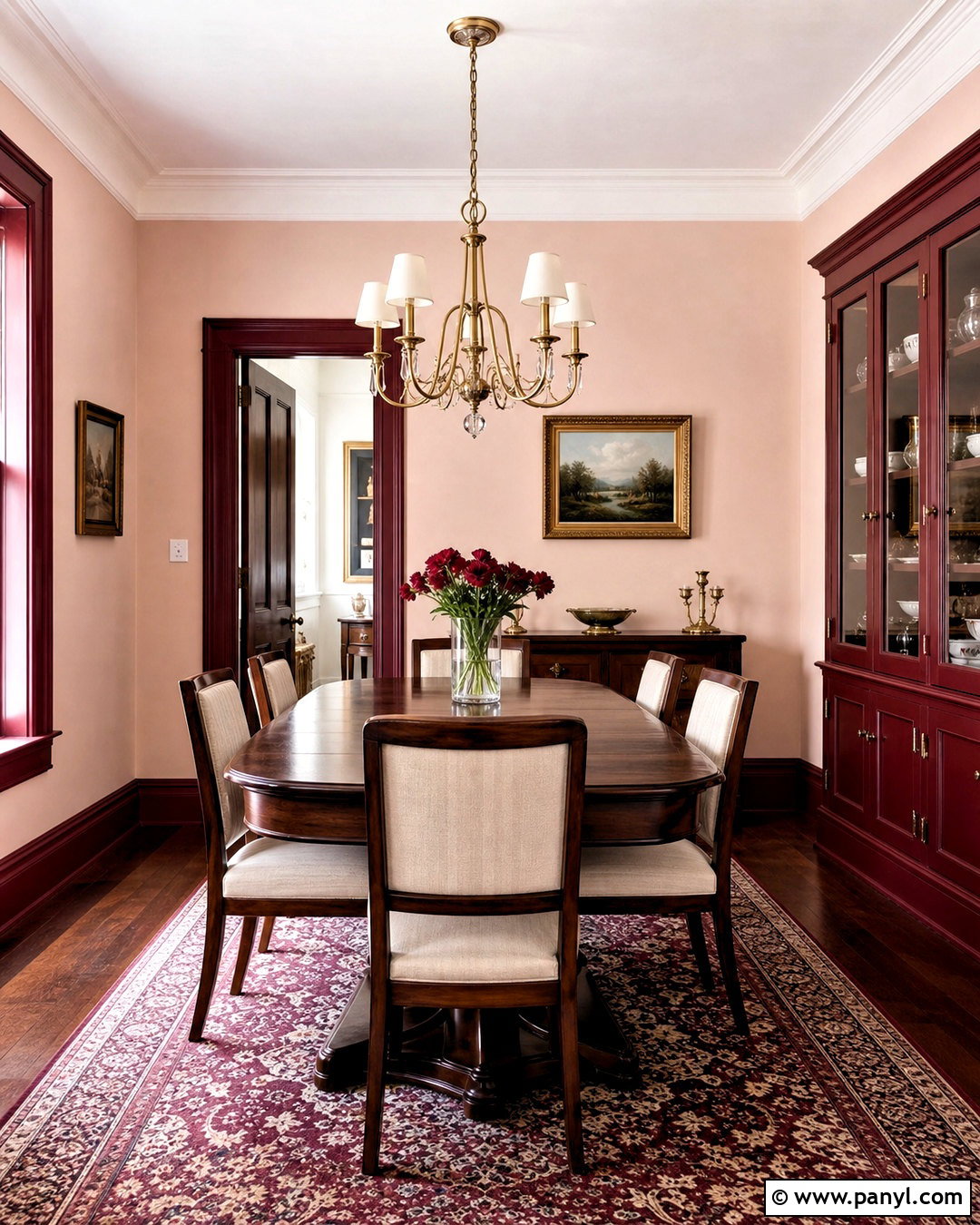Burgundy Skirting Boards With Blush Walls - 20 skirting board ideas colour ideas