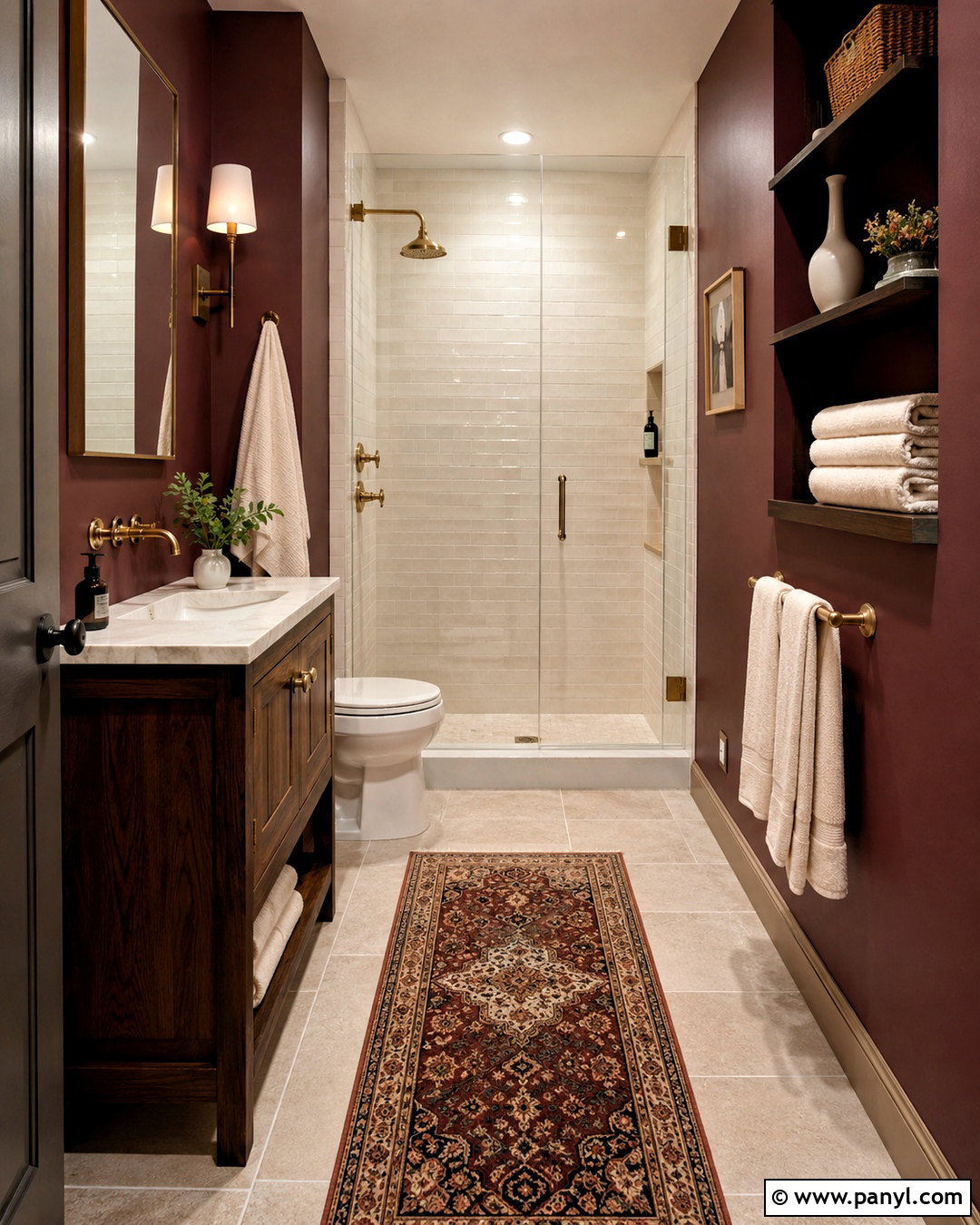 Burgundy Small Bathroom Walls - 35 small bathroom wall colors