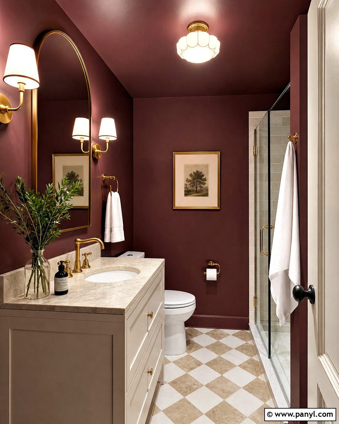 Burgundy Small Bathroom - 20 small bathroom color ideas paint ideas