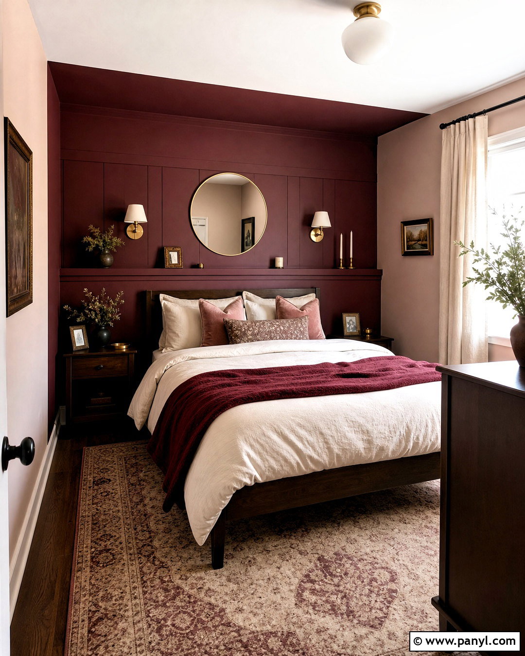 Burgundy Small Bedroom - 20 small bedroom colour ideas