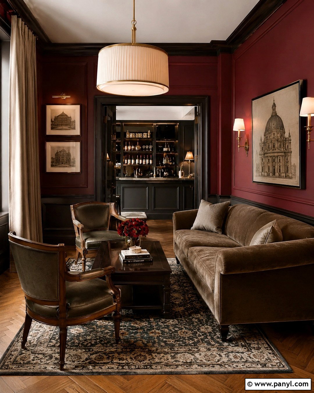 Burgundy Speakeasy Walls - 20 Speakeasy Wall Colors